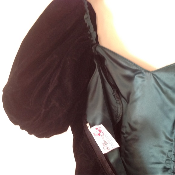 Vintage dress, greenish blue and black size Small - Picture 7 of 8